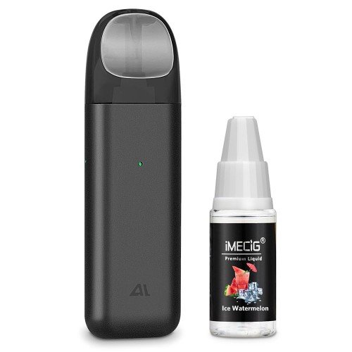 IJOY AI Vape Electronic Cigarettes Starter Kit with Premium Vape Liquid 2 ML Refillable Atomizer Vape 450mAh Rechargeable Battery 10ML Liquid included (Black)